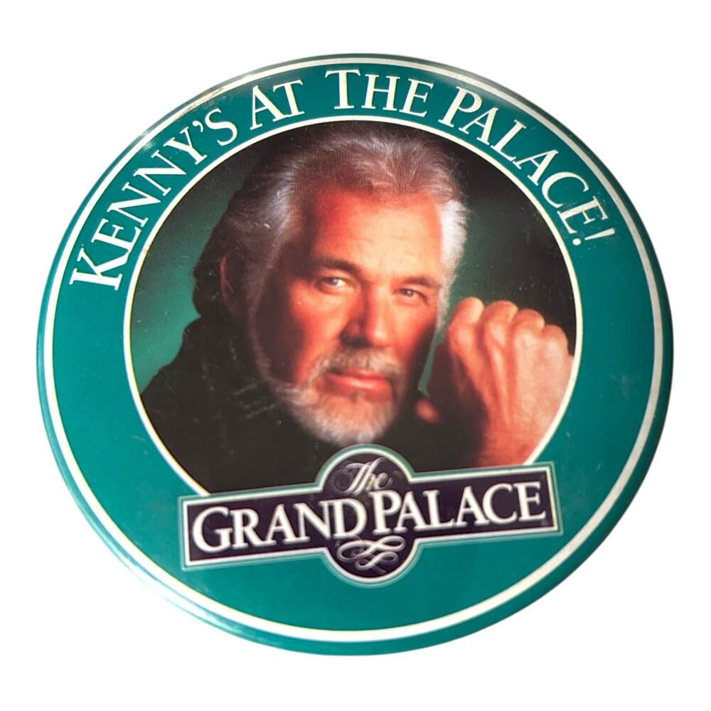 Vintage Kenny Rogers Tour Concert Pinback Button Country Music Memorabilia
